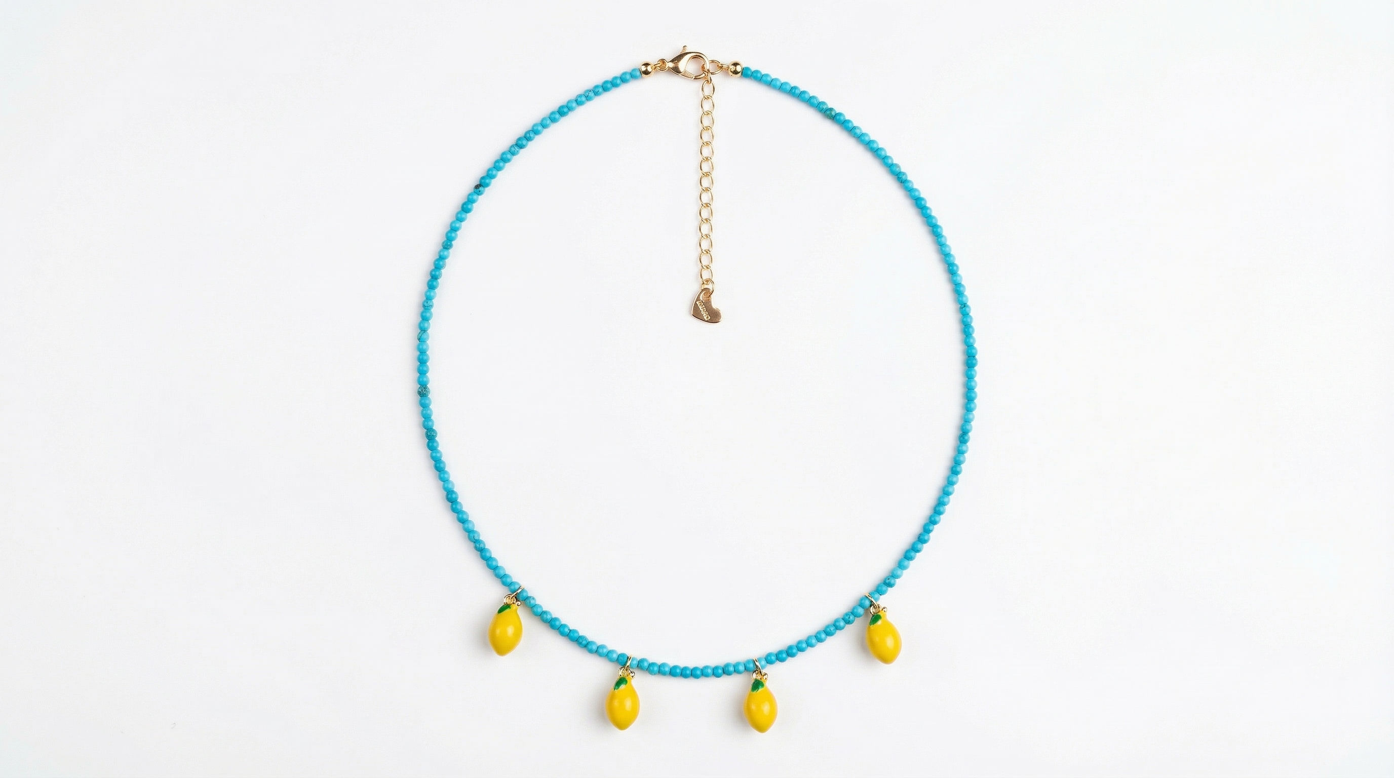 ფირუზის ყელსაბამი ლიმონებით